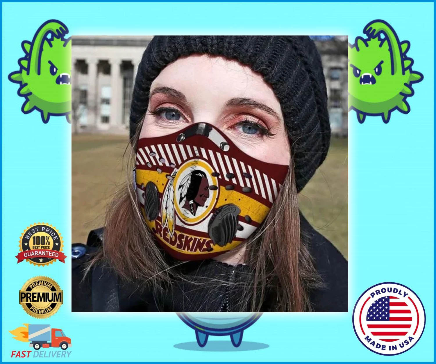 Washington Redskins Filter Face Mask