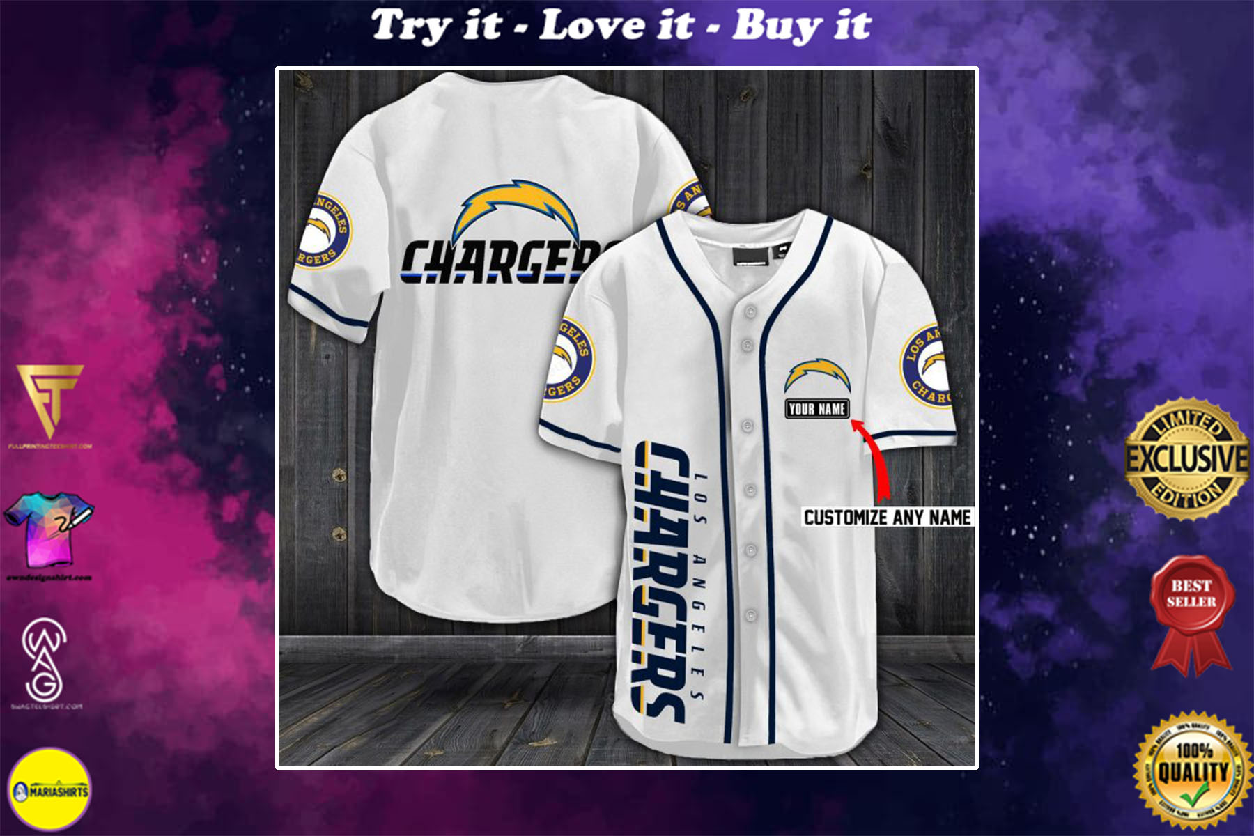 personalized chargers jersey