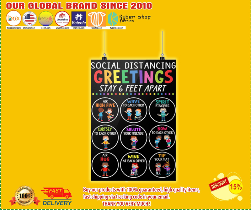 Social distancing greetings 6ft poster - BBS 1