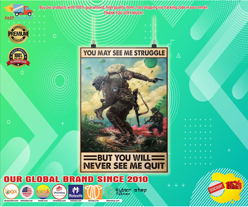 Veteran you may see me struggle but you will never see me quit poster - BBS 2