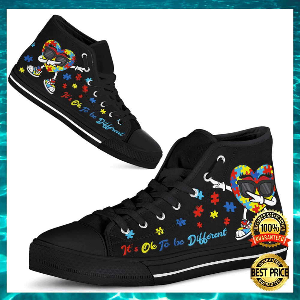 Autism Awareness It's Ok To Be Different High Top Shoes 2