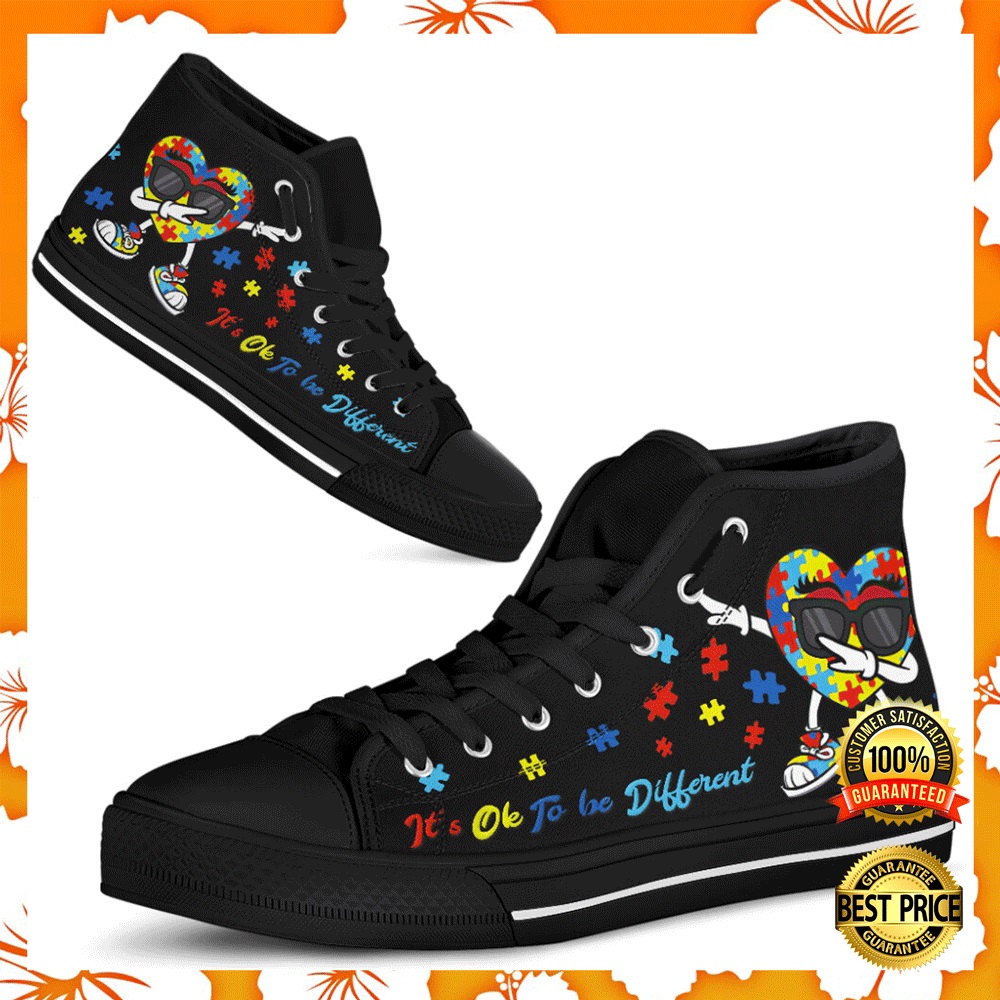 Autism Awareness It's Ok To Be Different High Top Shoes 1