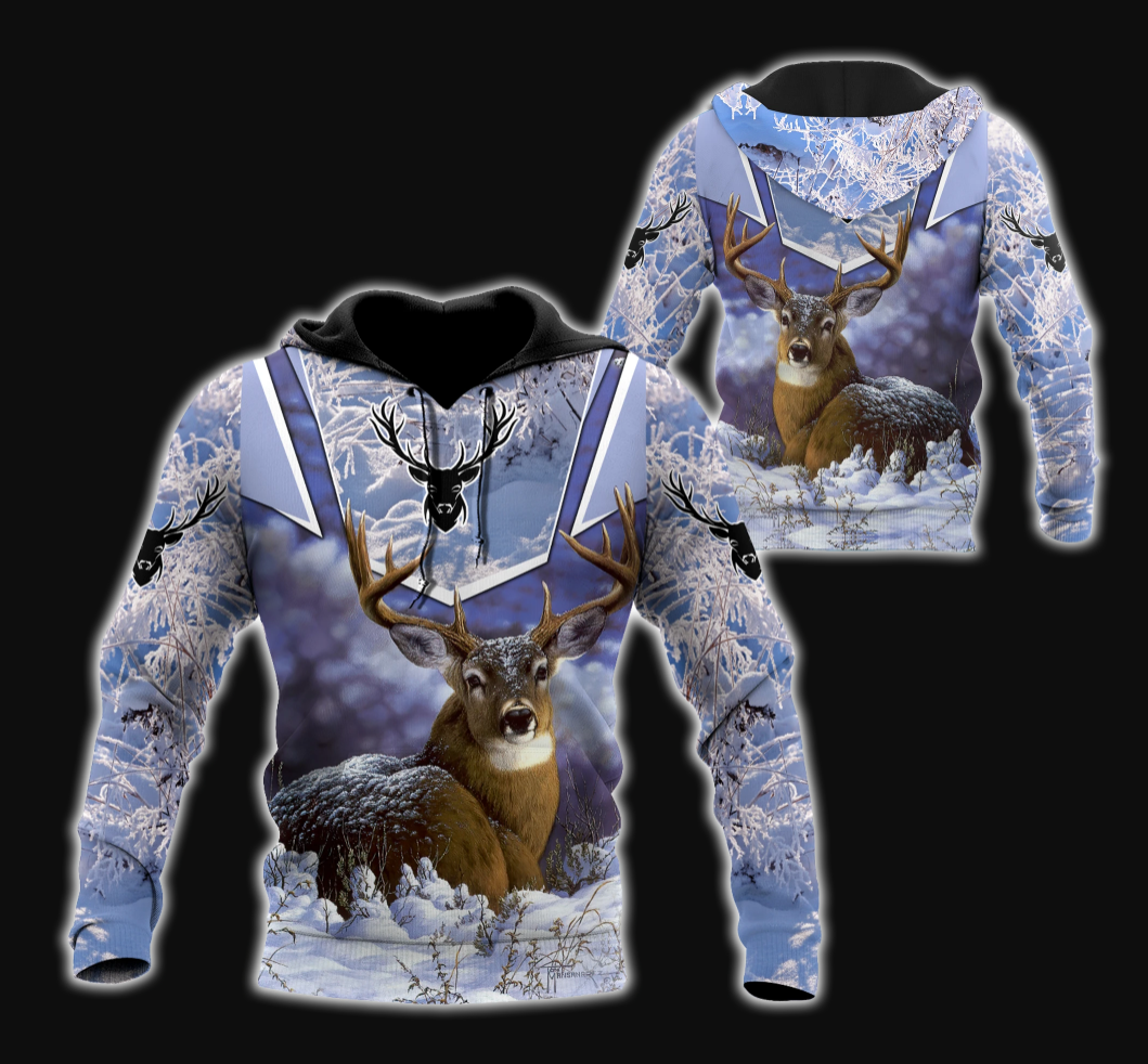 Deer Winter All Over Printed 3D Hoodie 3