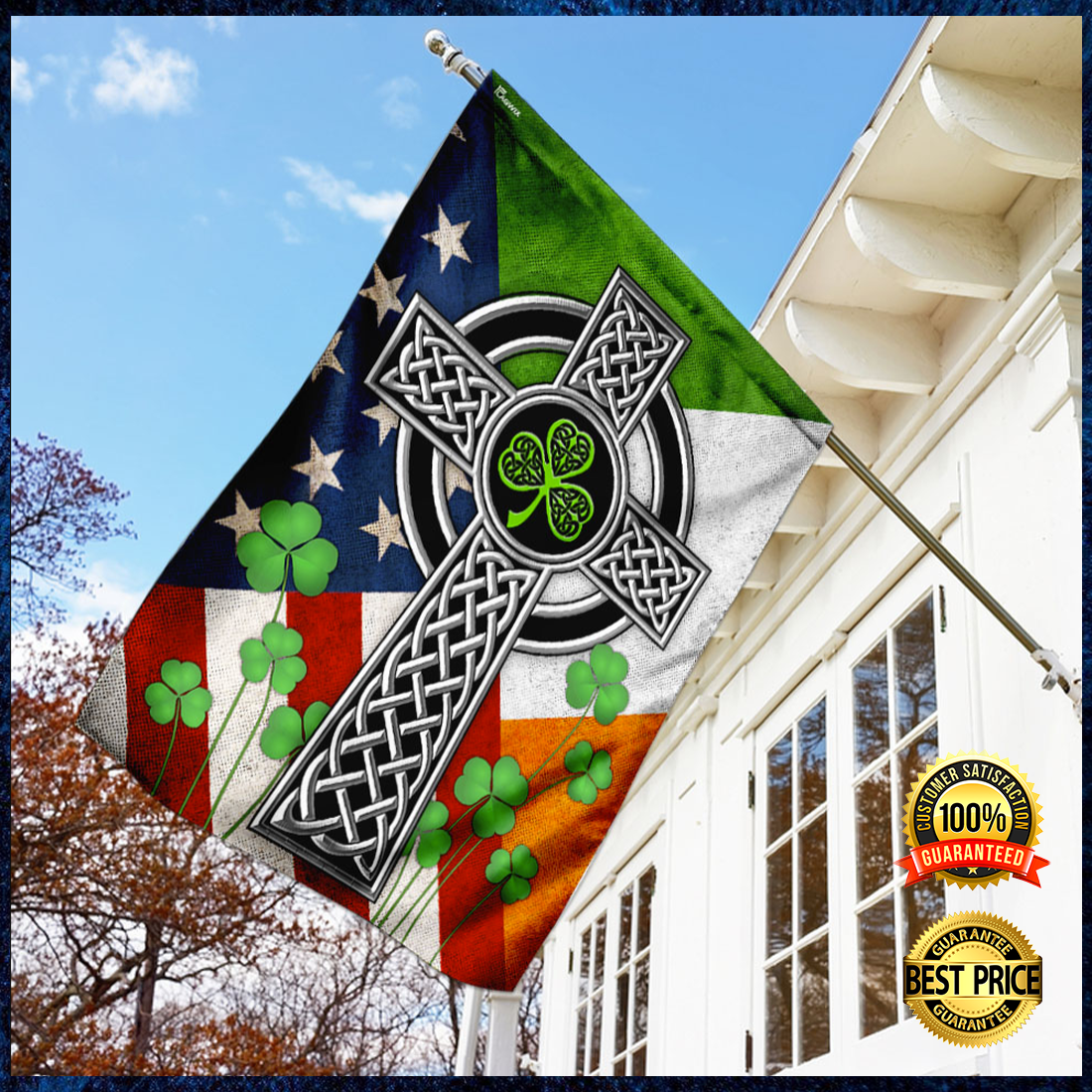Irish Celtic Knot Cross Flag 4