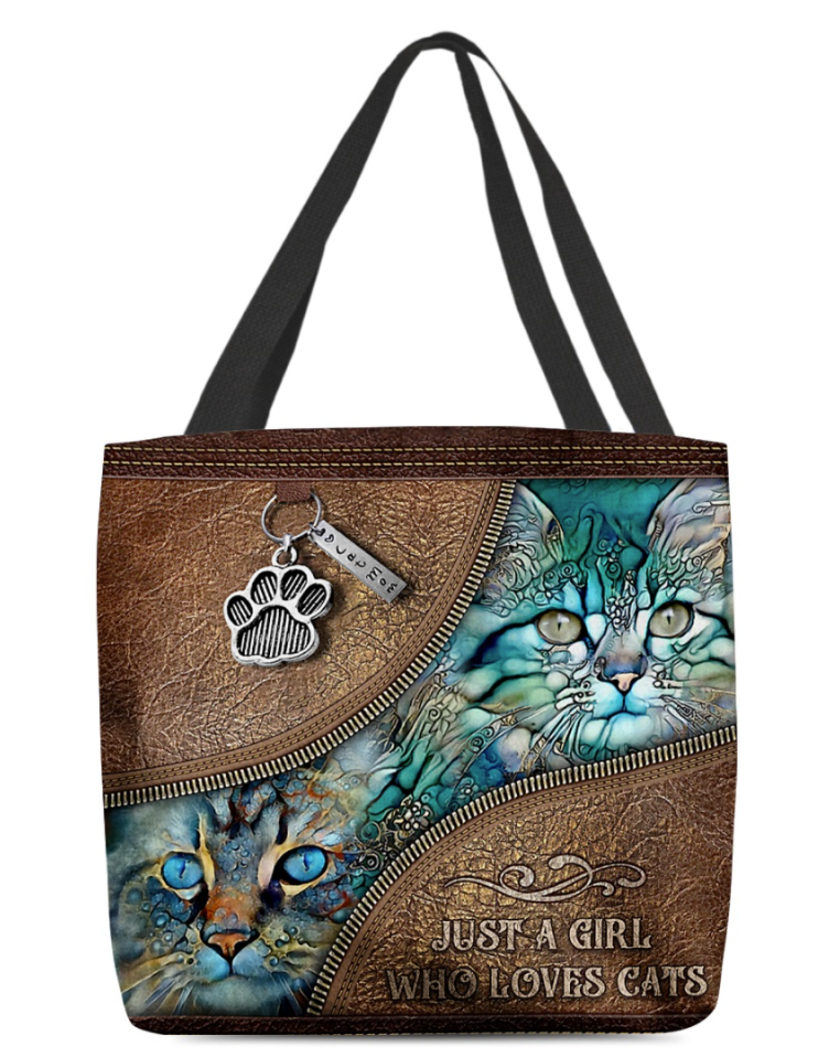 JUST A GIRL WHO LOVES CATS TOTE BAG 3