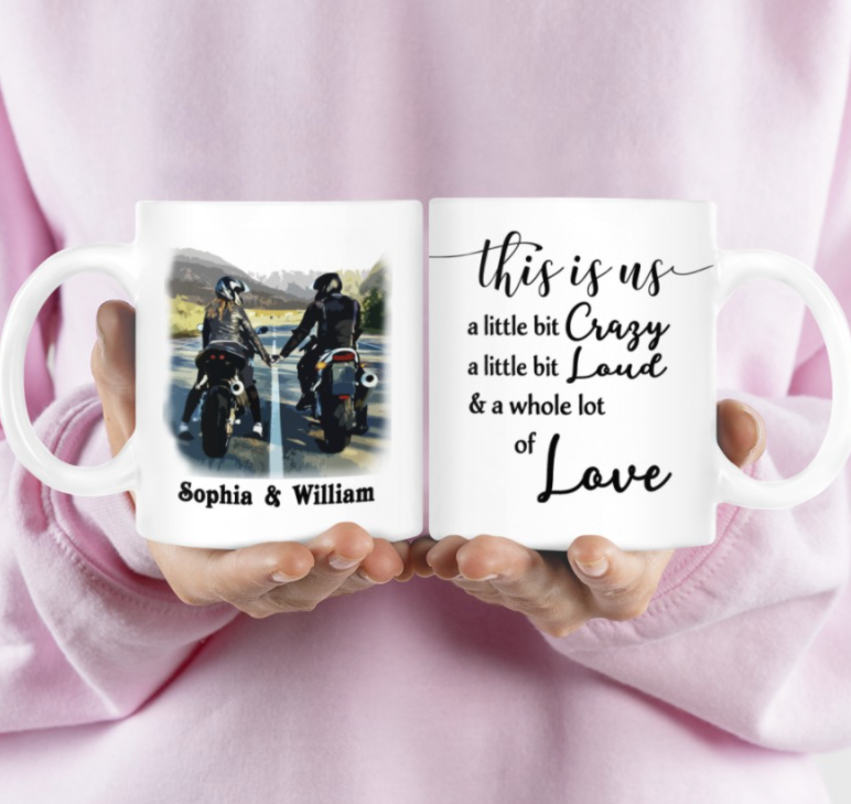 Personalized Motorcycling couple this is us mug