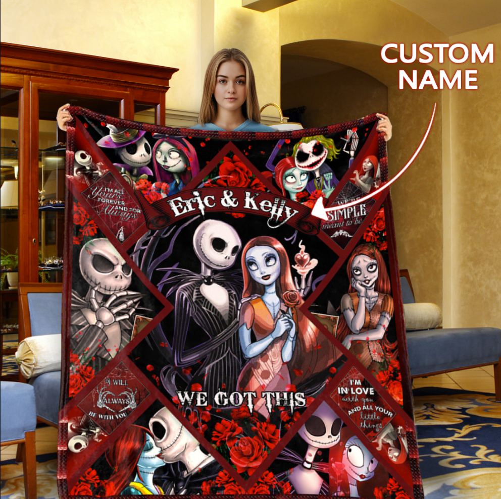 Personalized Sally and Jack we got this blanket 3