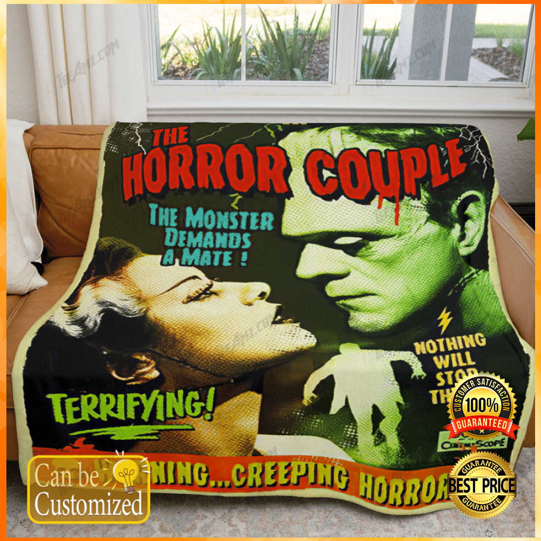 Personalized The Horror Couple The Monster Demands A Mate Blanket 3