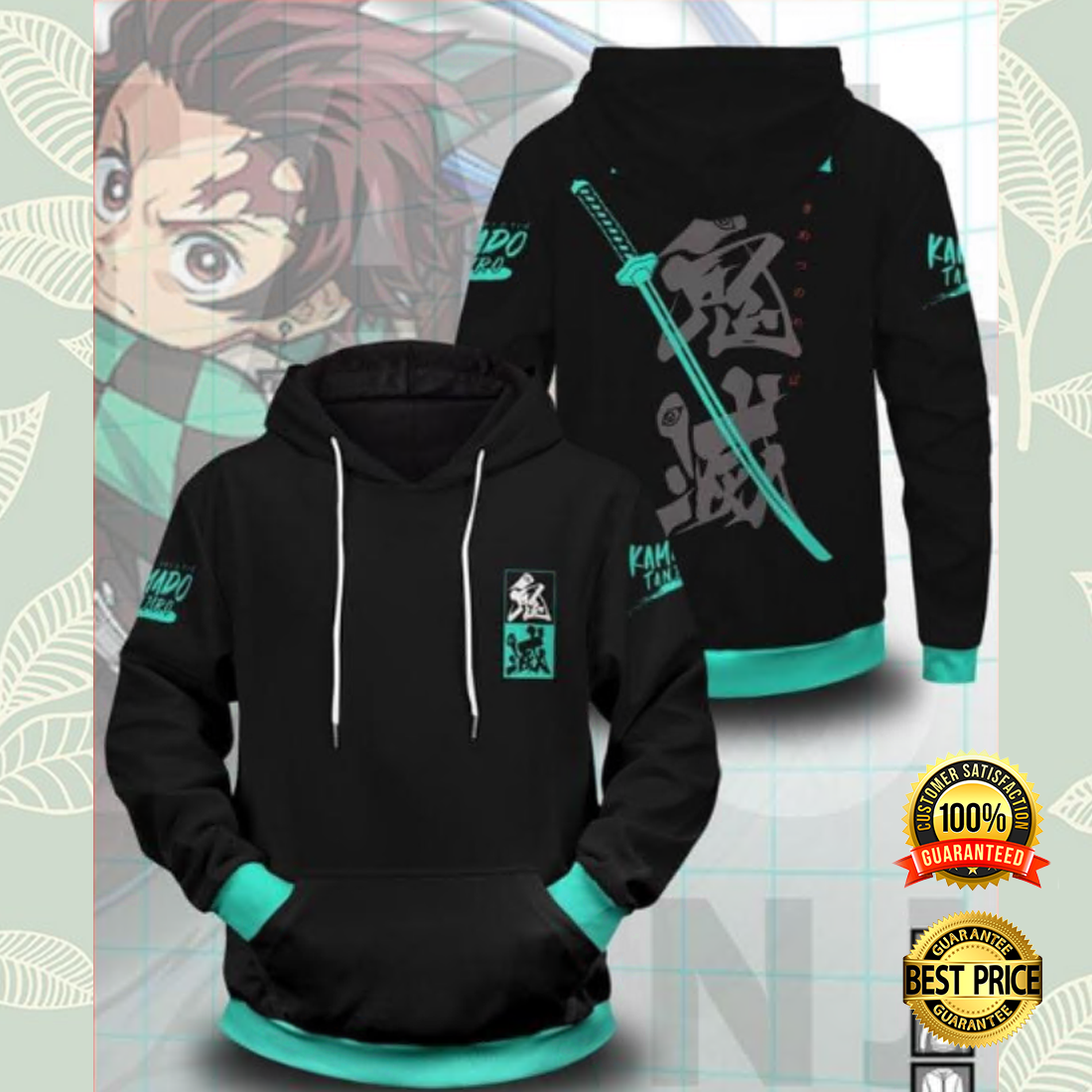 The Tanjirou Style all over printed 3D hoodie 4