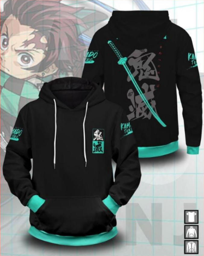 The Tanjirou Style all over printed 3D hoodie