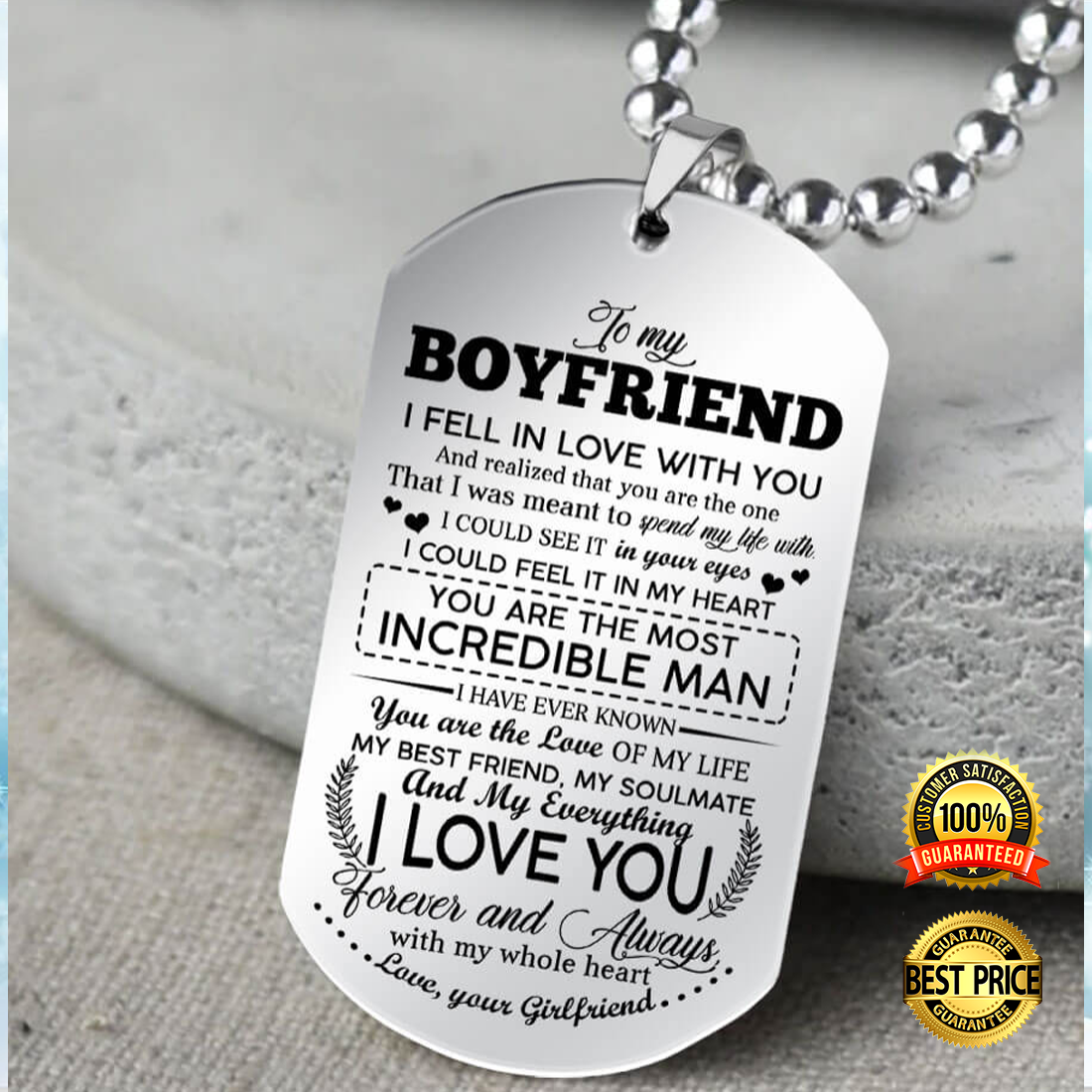 To My Boyfriend I Fell In Love With You Dog Tag 6