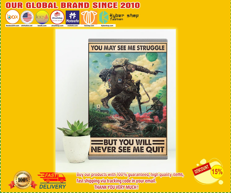 Veteran you may see me struggle but you will never see me quit poster - BBS 2