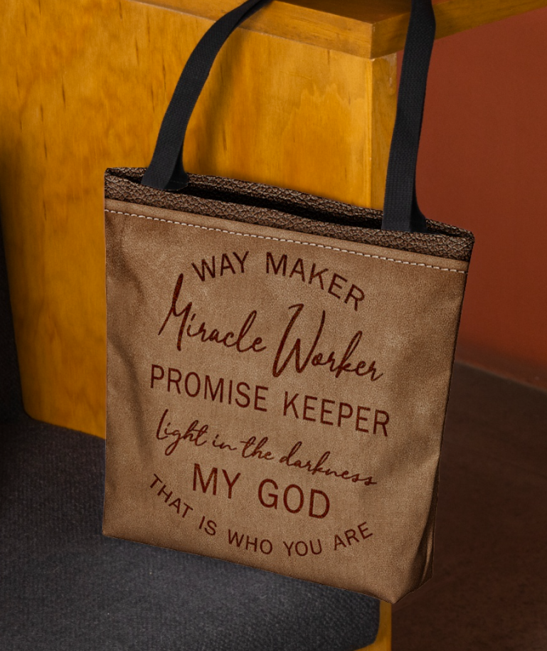 Way maker miracle worker promise keeper light in the darkness my god this is who you are tote bag 3