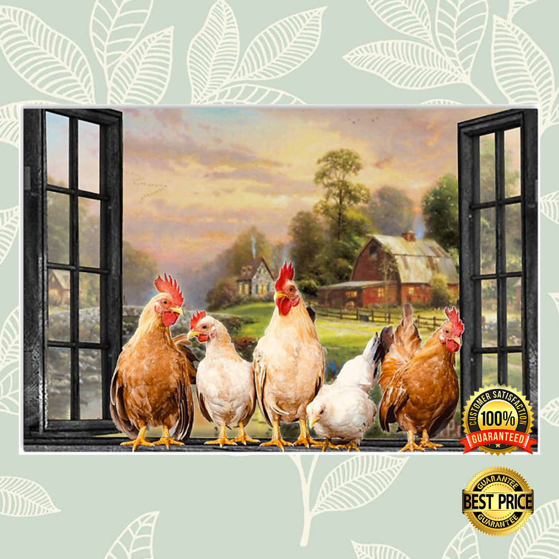 Chickens by the window poster 4