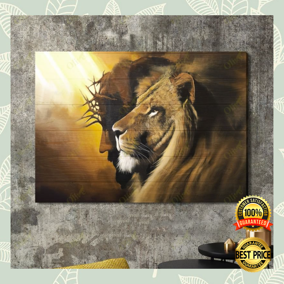 Lion And Jesus Canvas 4