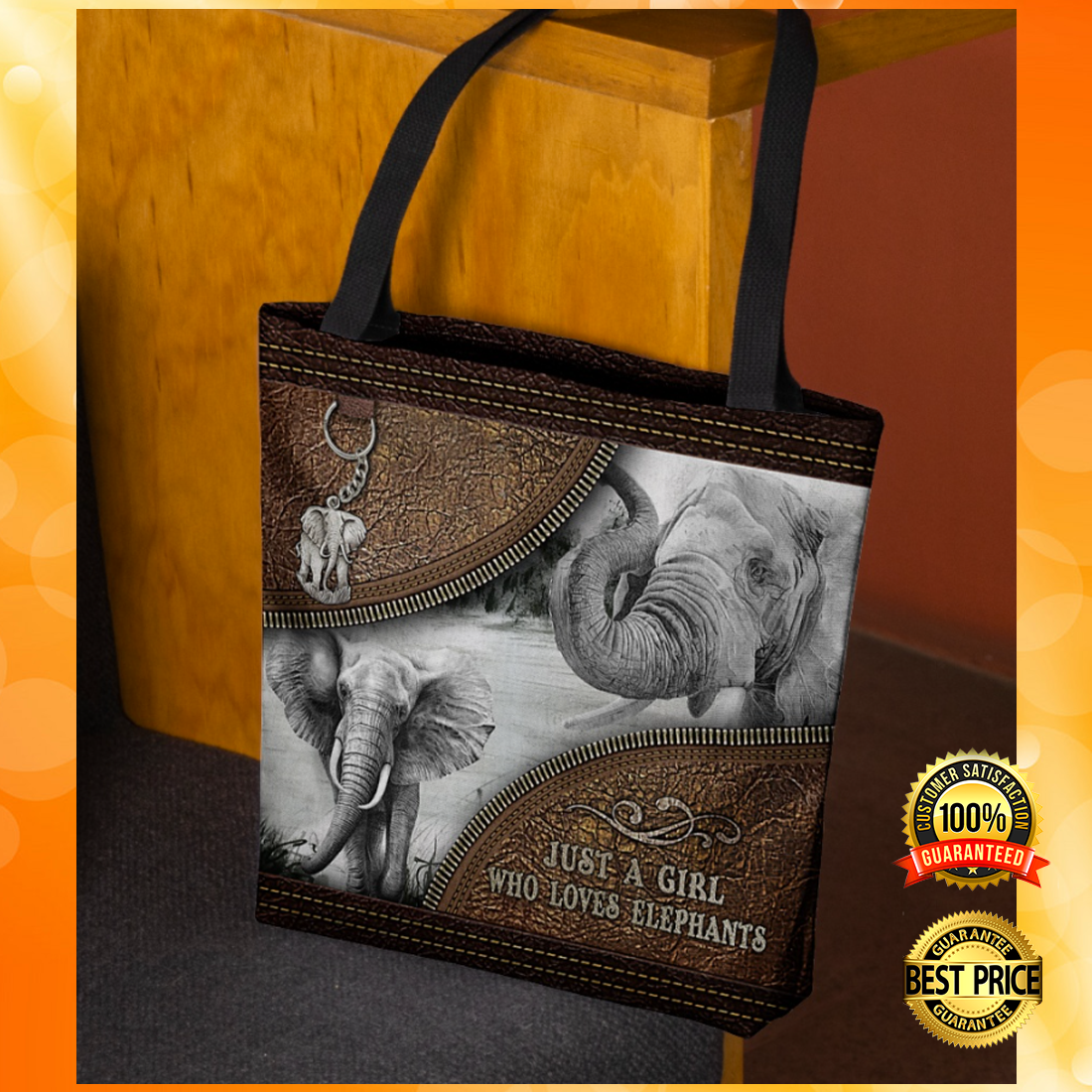 Just A Girl Who Love Elephant Tote Bag 3