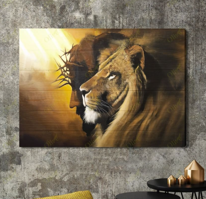 Lion And Jesus Canvas 3