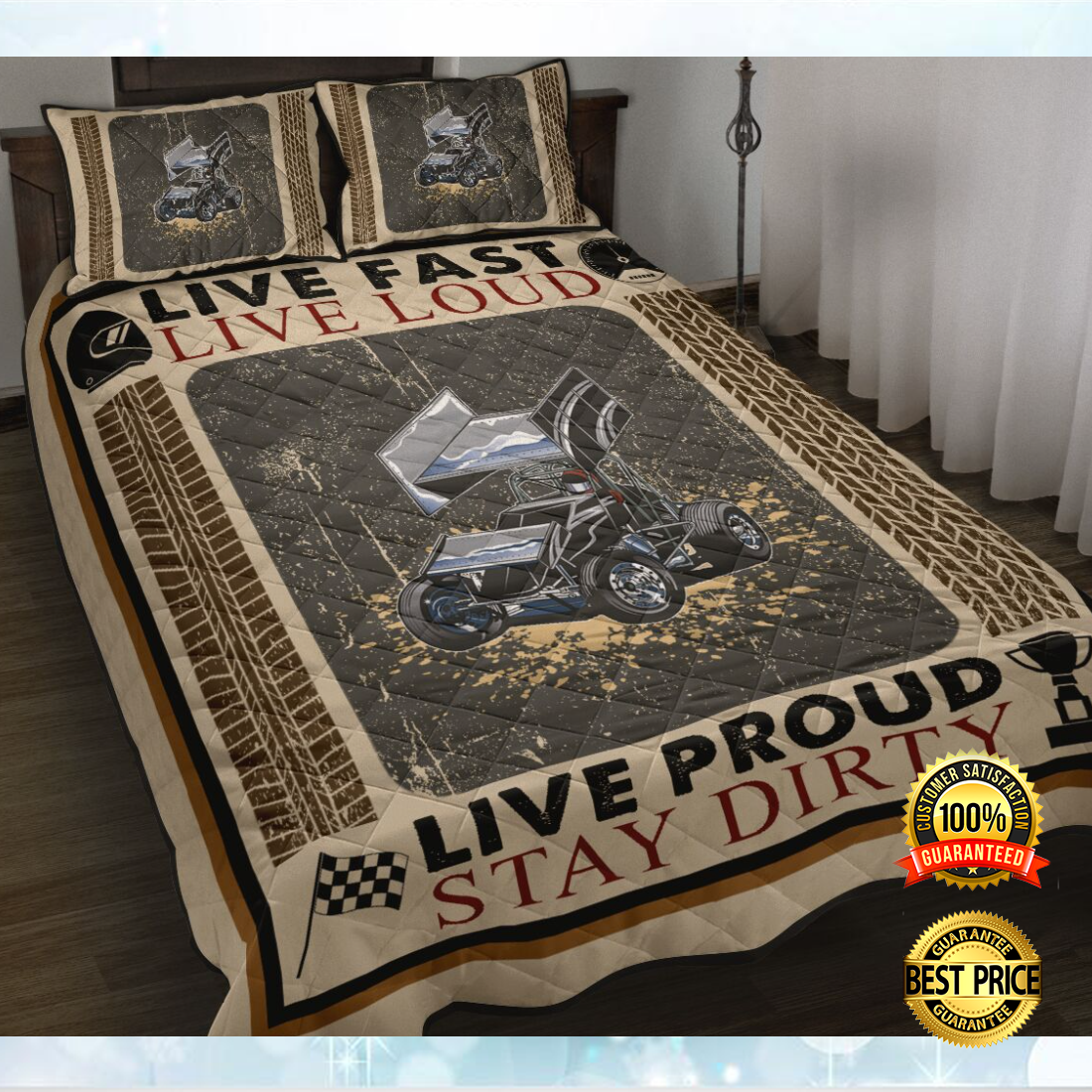 Live fast live loud live proud stay dirty bedding set 4
