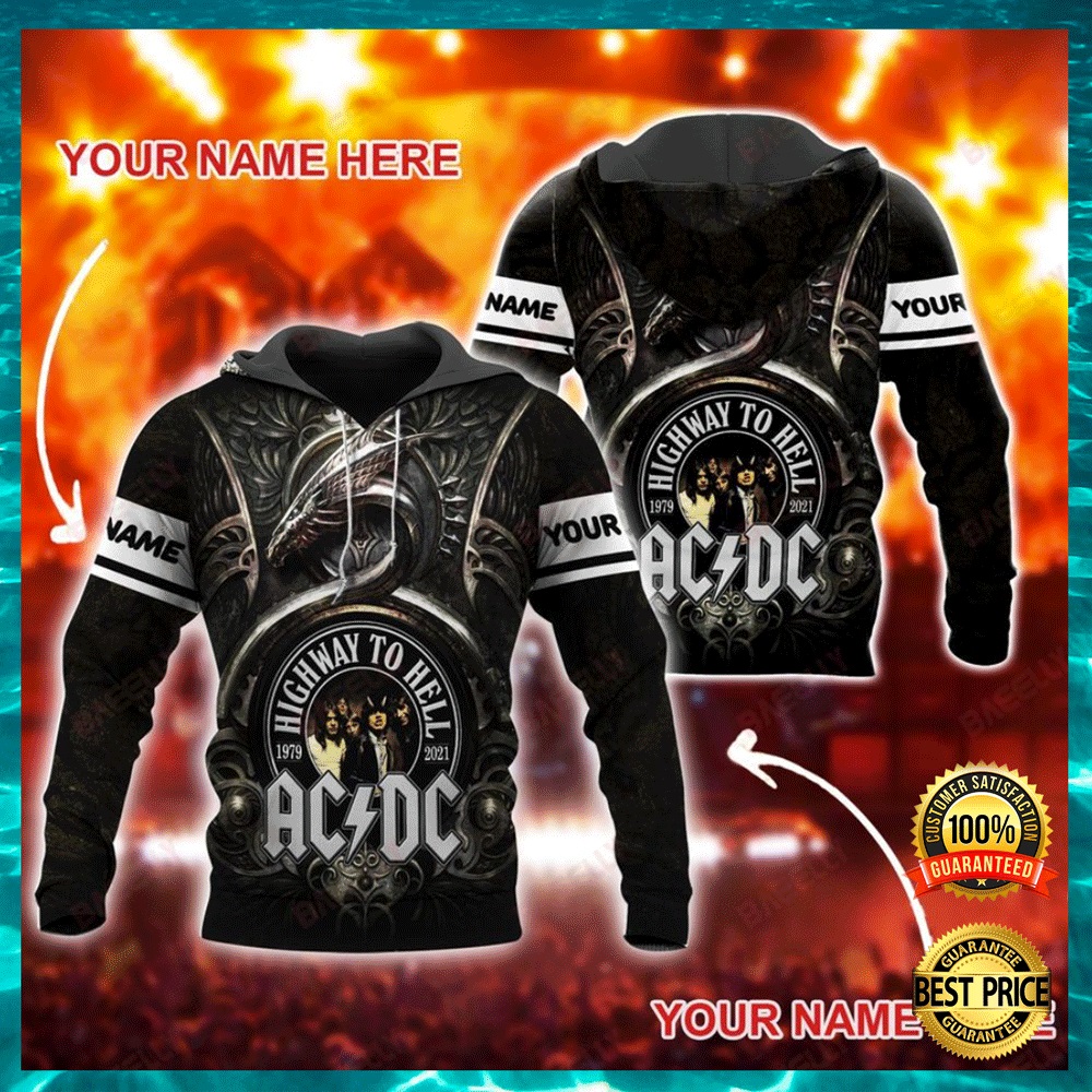 Personalized AC DC highway to hell all over printed 3D hoodie1