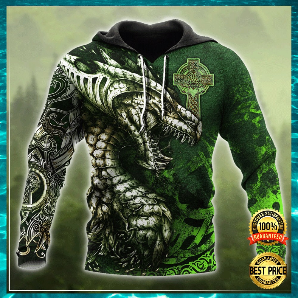 Celtic dragon tattoo all over printed 3D hoodie1