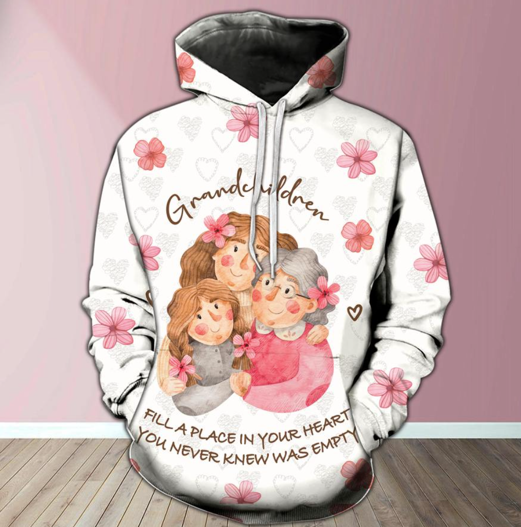 Grand children fill a place in my heart all over printed 3D hoodie and legging 1