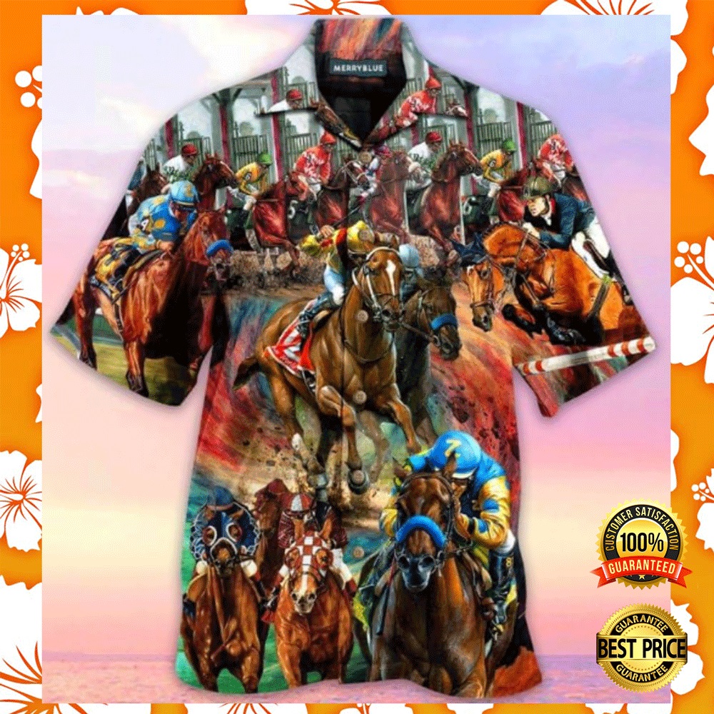 Horse racing hawaiian shirt1