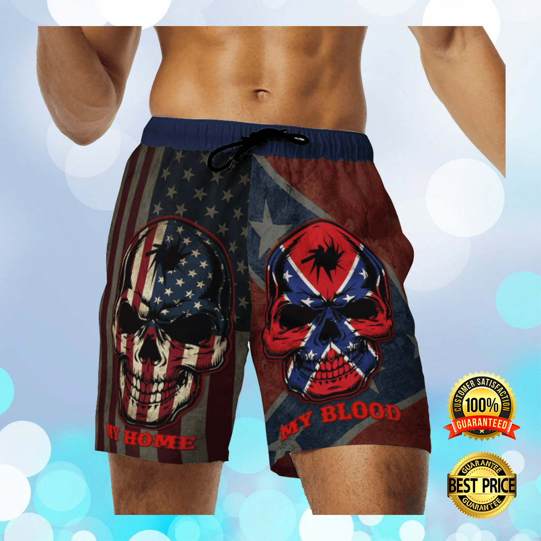 My home my blood southern american flag beach short 4