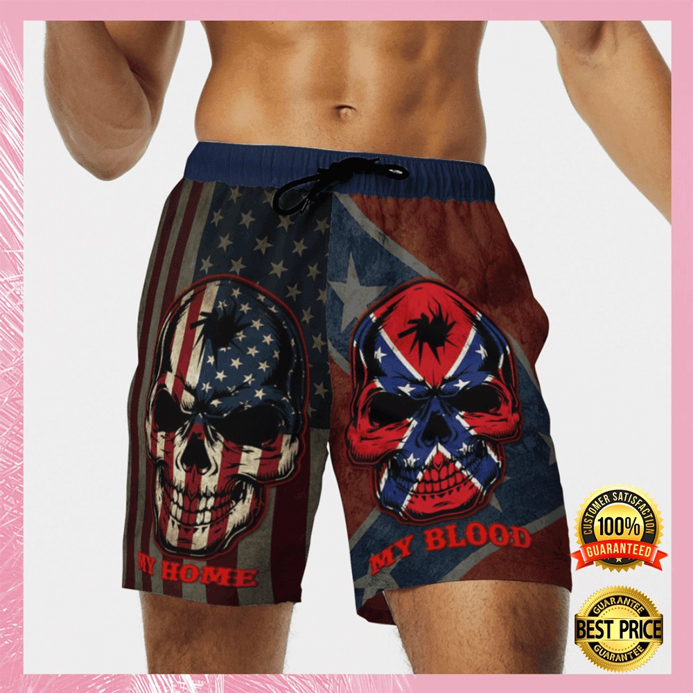 My home my blood southern american flag beach short1
