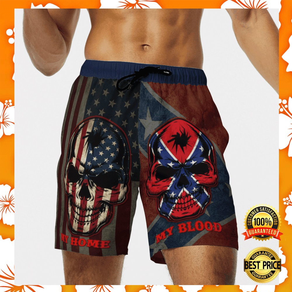 My home my blood southern american flag beach short2