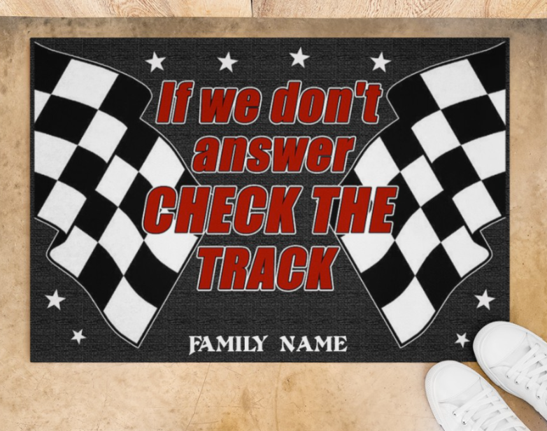 Personalized if we don t answer check the track doormat 1