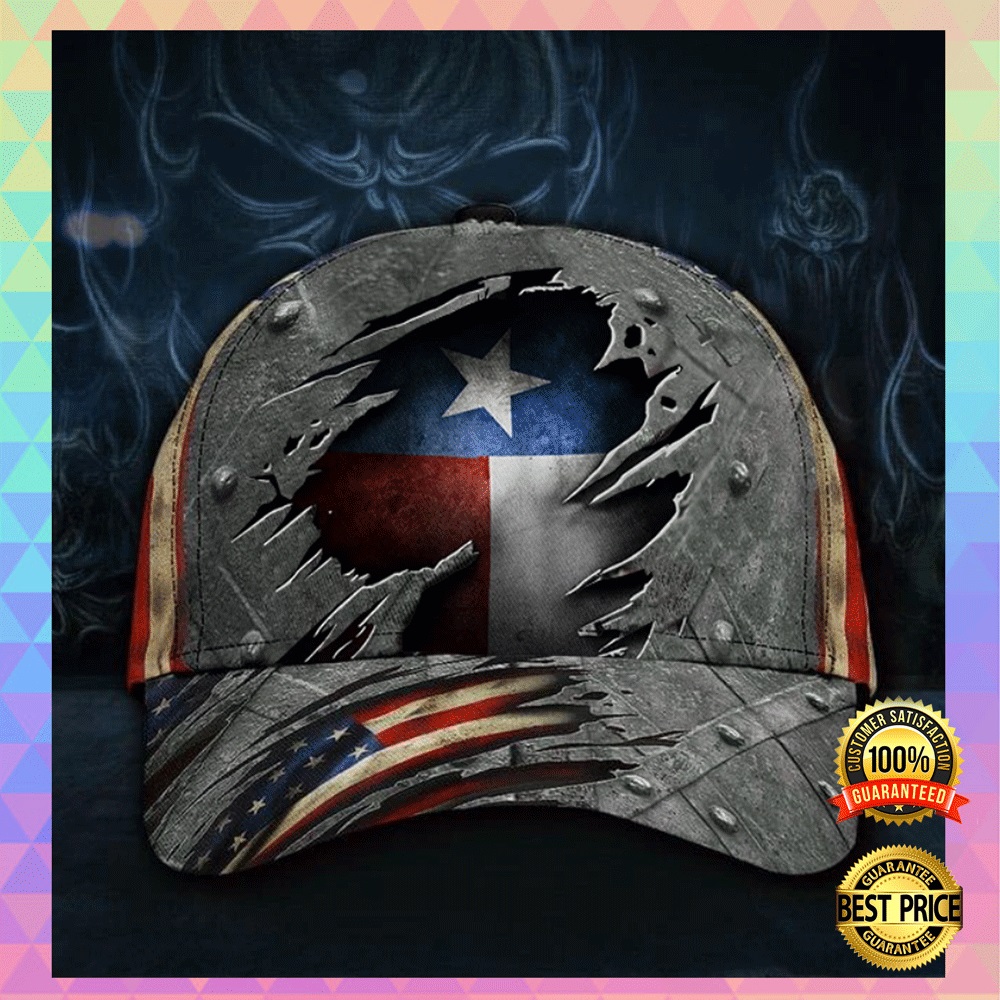 Texas state and American flag cap2