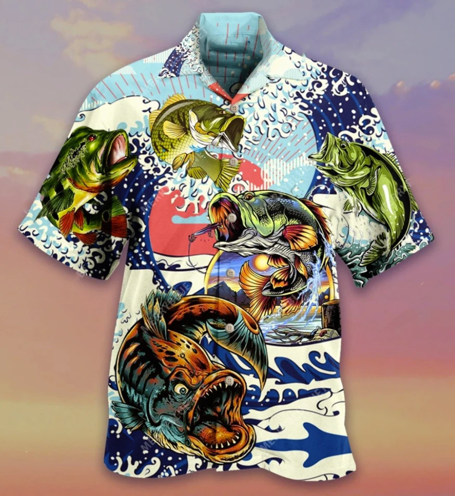 Vintage fishing hawaiian shirt