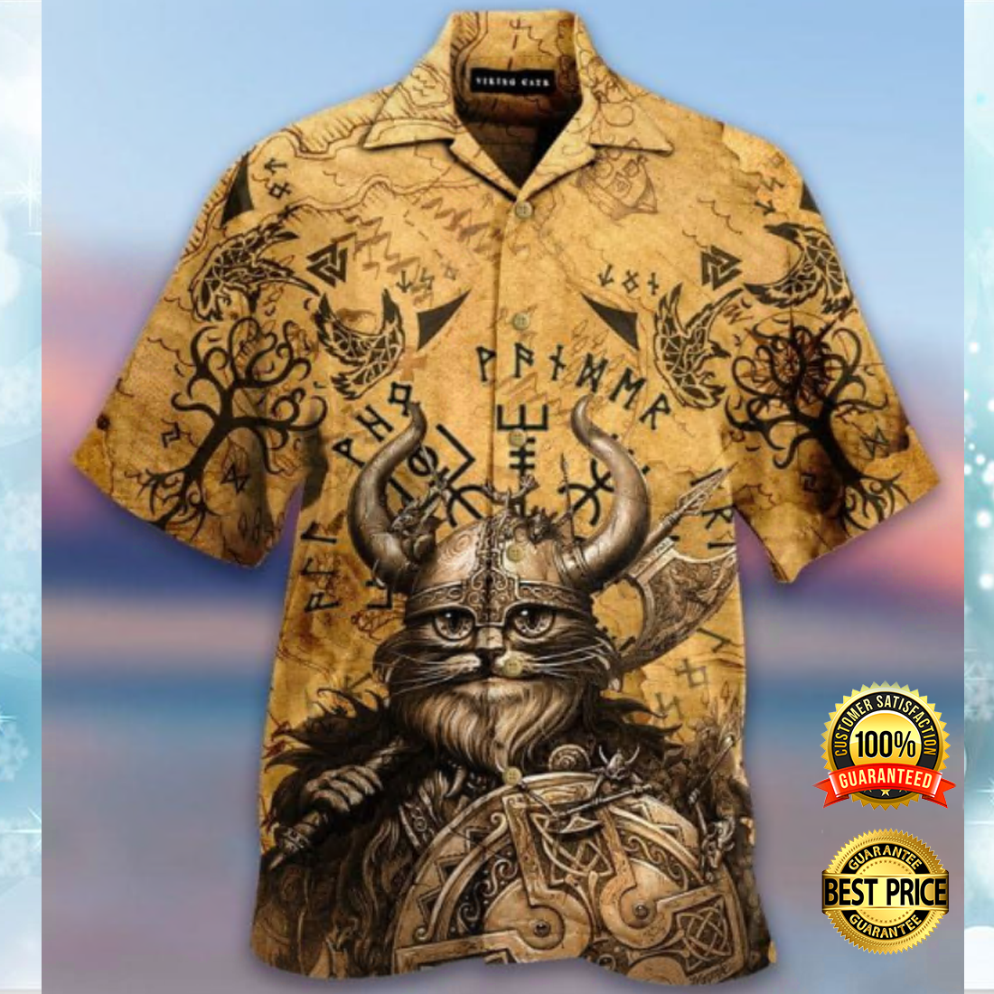 Cat Viking hawaiian shirt 4