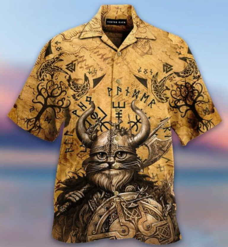 Cat Viking hawaiian shirt