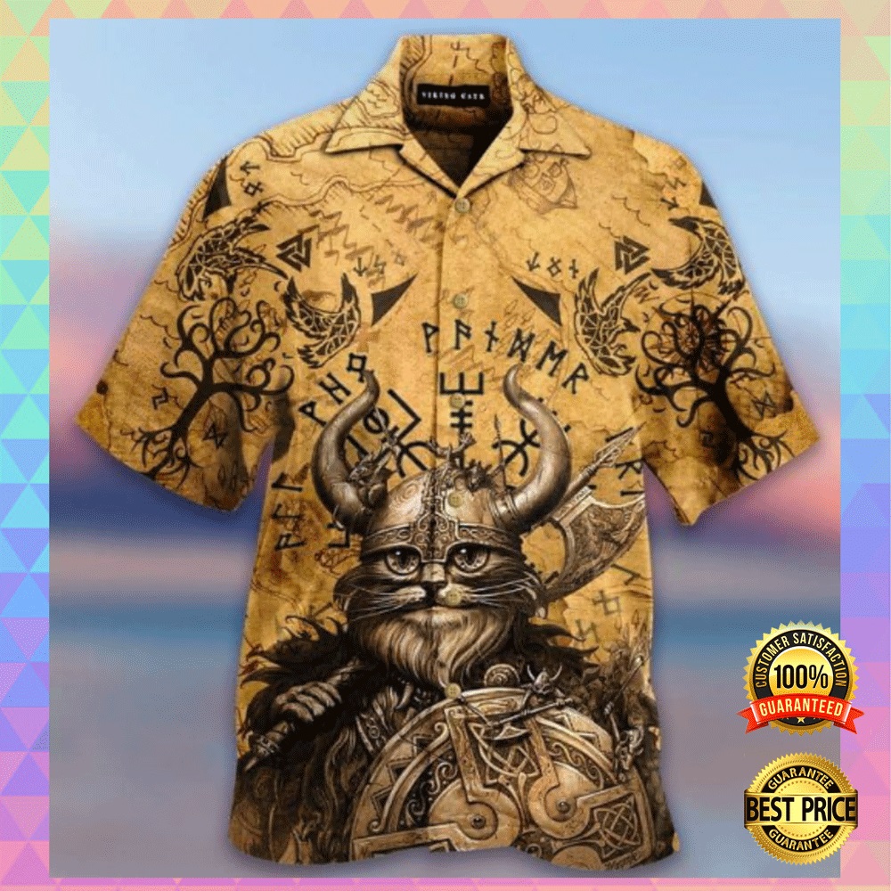 Cat Viking hawaiian shirt1