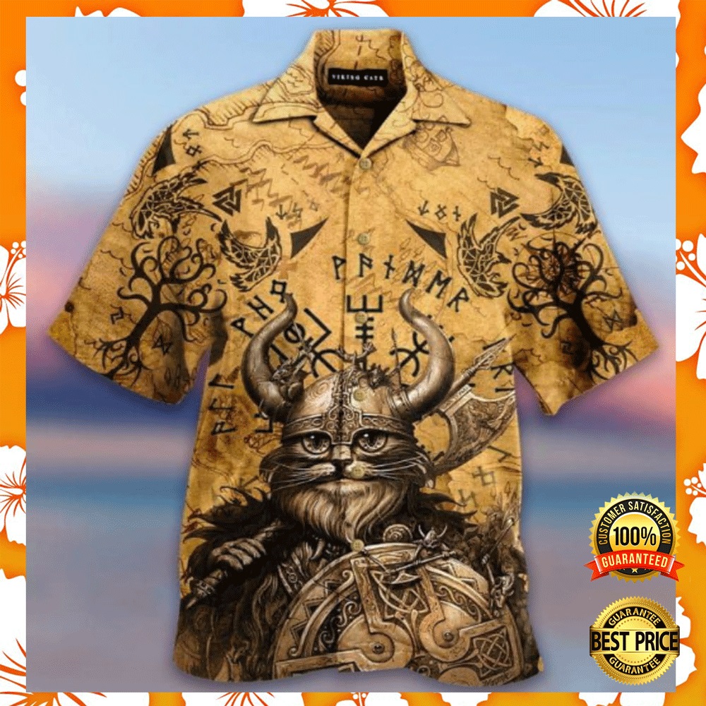 Cat Viking hawaiian shirt2
