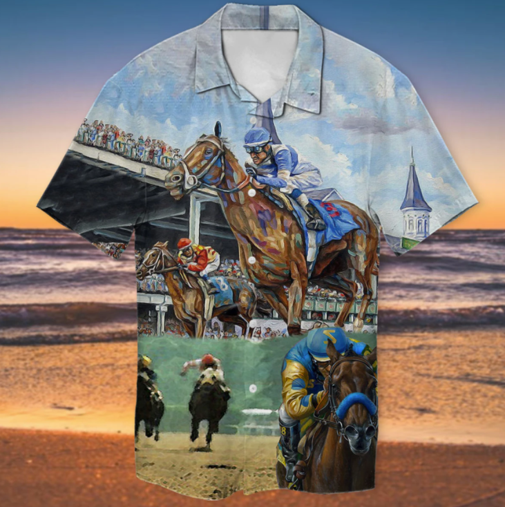 Kentucky Derby horse racing hawaiian shirt 1