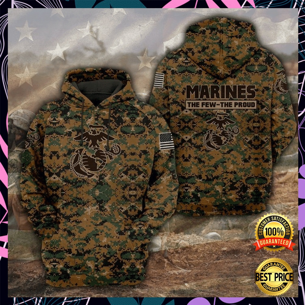 Marines the few the proud all over printed 3D hoodie1
