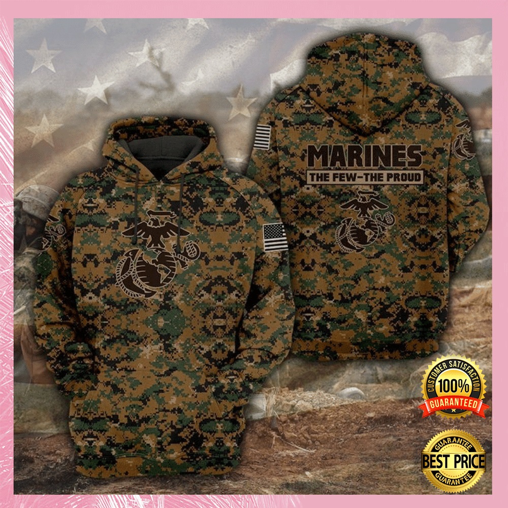 Marines the few the proud all over printed 3D hoodie2