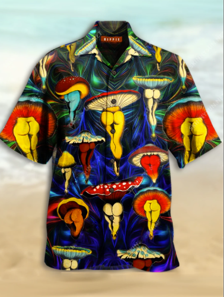 Mushroom butt hawaiian shirt