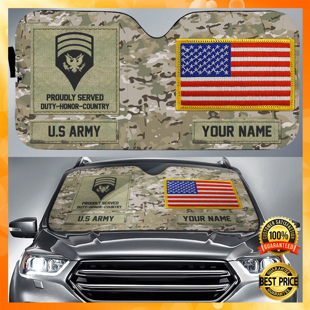 Personalized US Army Military camo sun shade1