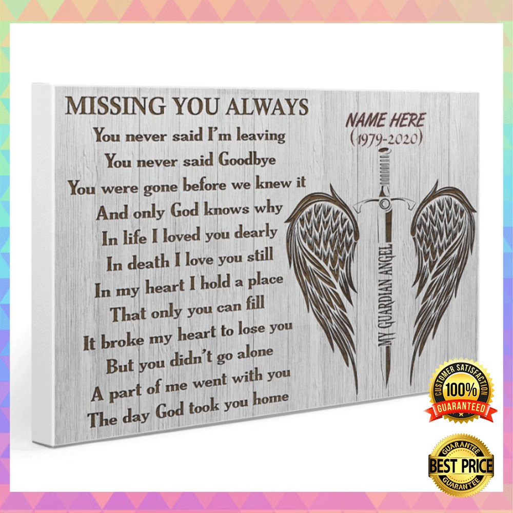 Personalized my guardian angel missing you always canvas1
