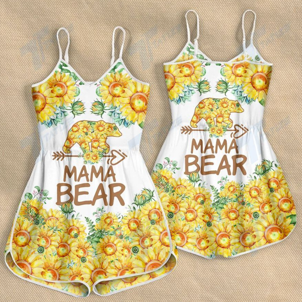 Sunflower mama bear romper