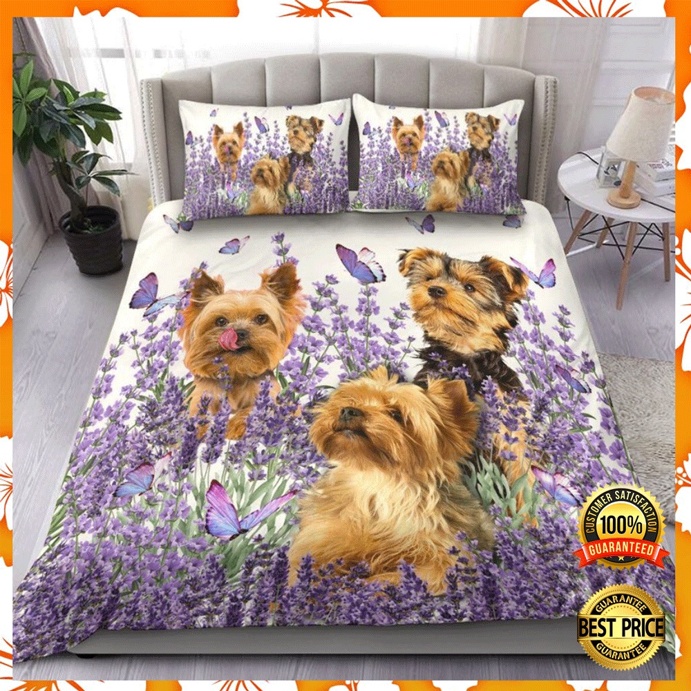 Yorkshire terrier and flower bedding set2