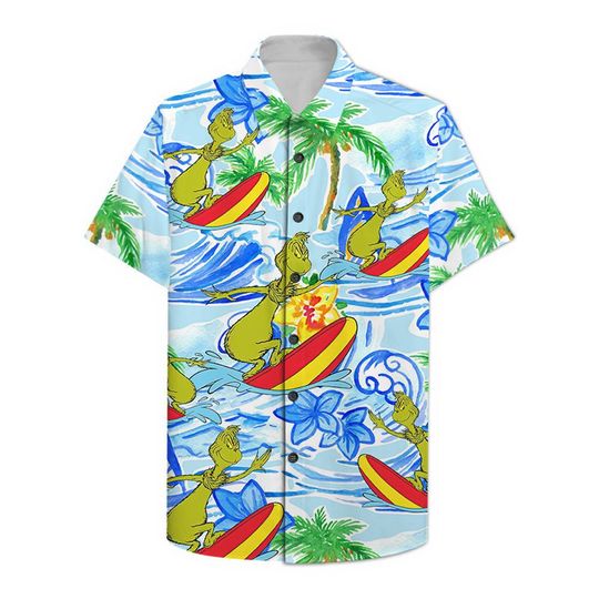 Grinch Surfing Hawaiian Shirt - BBS • LeeSilk - Shop custom shirts ...